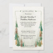 Rustige Waterverf Pine Tree Forest Wedding Kaart (Voorkant)