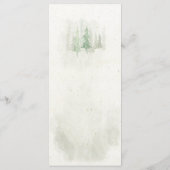 Rustige Waterverf Pine Tree Forest Wedding Menu (Achterkant)