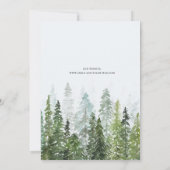 Rustige Waterverf Pine Trees Forest Wedding Kaart (Achterkant)