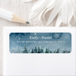 Rustige Waterverf Pine Trees Return Address Label