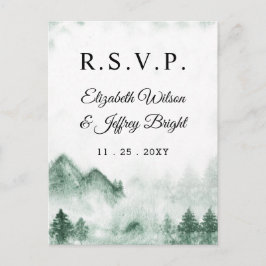 Rustige Waterverf — Pine Winter RSVP Uitnodiging Briefkaart