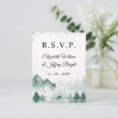 Rustige Waterverf — Pine Winter RSVP Uitnodiging Briefkaart (Staand voorkant)