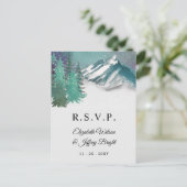 Rustige Waterverf — Pine Winter RSVP Uitnodiging Briefkaart (Staand voorkant)