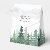 Rustige Waterverf Pine Winter Wedding Favor Box Bedankdoosjes (Voorkant Zijde)