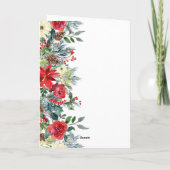 Rustige Waterverf Poinsettia Kerstafoto Feestdagen Kaart (Achterkant)