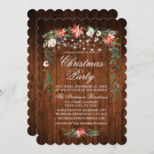 Rustige Waterverf Poinsettia verlicht Kerstmis Kaart (Voorkant / Achterkant)