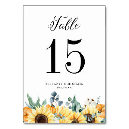 Rustige Waterverf pompoenen en zonnebloemen Kaart