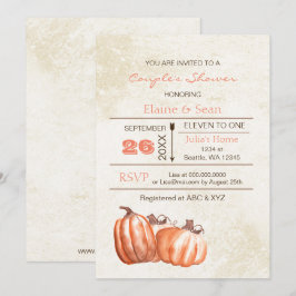 Rustige waterverf pompoenen Herfst Vrijgezellenfee Kaart