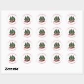 Rustige Waterverf Prettige feestdagen kerstbomen Ronde Sticker (Vel)