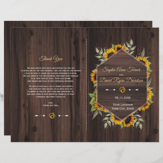 Rustige Waterverf - Programma voor zonnebloemen -  (Voorkant / Achterkant)