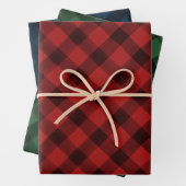 Rustige Waterverf Pset Pattern Red Green & Navy Inpakpapier Vel (In situ)