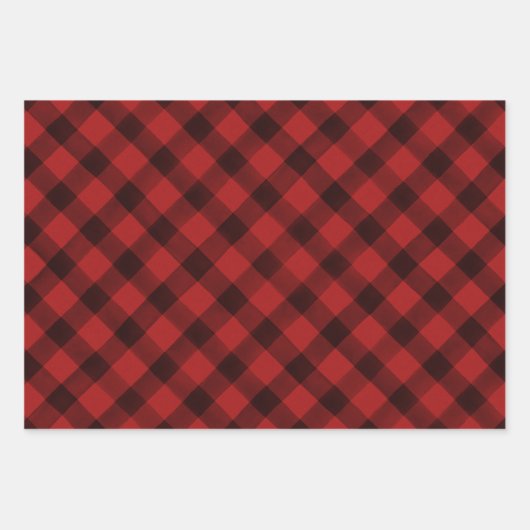 Rustige Waterverf Pset Pattern Red Green & Navy Inpakpapier Vel (Voorkant)