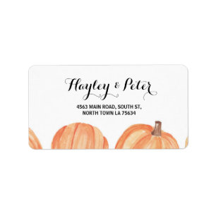 Rustige Waterverf Pumpkin Adresetiketten Stickers