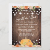 Rustige Waterverf Pumpkin Floral Herfst Baby showe Kaart (Voorkant)