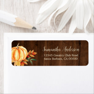 Rustige Waterverf Pumpkin Oranje knollen Etiket