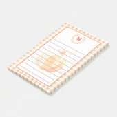 Rustige Waterverf Pumpkin & Pset | Monogram Post-it® Notes (Schuin)