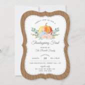 Rustige Waterverf Pumpkin Thanksgiving Dinner Kaart (Voorkant)