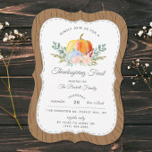 Rustige Waterverf Pumpkin Thanksgiving Dinner Kaart