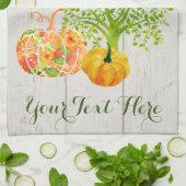 Rustige Waterverf Pumpkin-Thanksgiving Theedoek (Gevouwen)