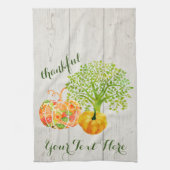 Rustige Waterverf Pumpkin-Thanksgiving Theedoek (Verticaal)