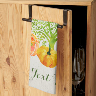 Rustige Waterverf Pumpkin-Thanksgiving Theedoek