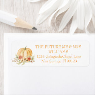 Rustige Waterverf Pumpkin Wedding Return Address L Etiket