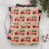 Rustige Waterverf Red Kersttruck Inpakpapier Vel