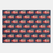 Rustige Waterverf Red Kersttruck Inpakpapier Vel (Voorkant 3)
