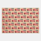 Rustige Waterverf Red Kersttruck Inpakpapier Vel (Voorkant)