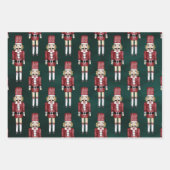 Rustige Waterverf Red Nutcracker Pattern Inpakpapier Vel (Voorkant 3)