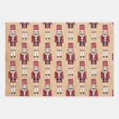Rustige Waterverf Red Nutcracker Pattern Inpakpapier Vel (Voorkant)