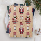 Rustige Waterverf Red Nutcracker Pattern Inpakpapier Vel