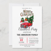 Rustige Waterverf Red Truck kerst Kaart (Voorkant)