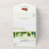 Rustige Waterverf Rood Barn Rural Boerderij Weddin All In One Uitnodiging (Buitenkant)