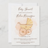 Rustige Waterverf Roze Baby shower Uitnodiging (Voorkant)