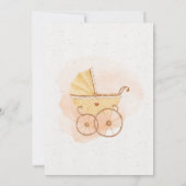 Rustige Waterverf Roze Baby shower Uitnodiging (Achterkant)