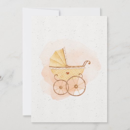 Rustige Waterverf Roze Baby shower Uitnodiging (Achterkant)