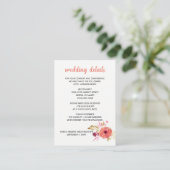 Rustige Waterverf Roze en Paarse Floral Wedding Informatiekaartje (Staand voorkant)