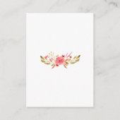 Rustige Waterverf Roze en Paarse Floral Wedding Informatiekaartje (Achterkant)