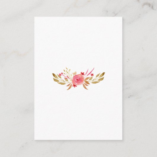 Rustige Waterverf Roze en Paarse Floral Wedding Informatiekaartje (Achterkant)