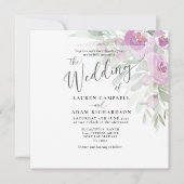 Rustige Waterverf Roze Floral Bouquet Wedding (Voorkant)