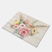 Rustige Waterverf Roze Floral Cottage Chic Deurmat (Schuin)