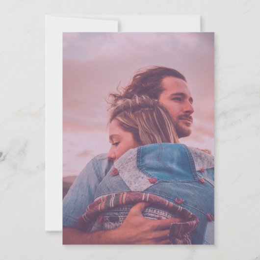 Rustige Waterverf Roze Floral Foto Vrijgezellenfee Kaart (Achterkant)