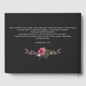 Rustige Waterverf Roze Floral Wedding Gastenboek (Achterkant)