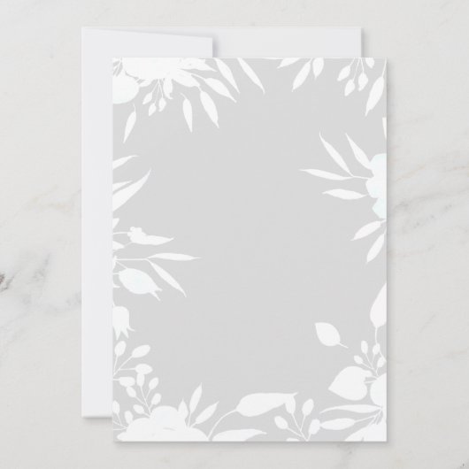 Rustige Waterverf Roze Floral Wedding Kaart (Achterkant)