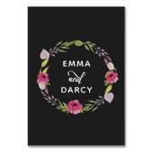 Rustige Waterverf Roze Floral Wedding Kaart (Achterkant)