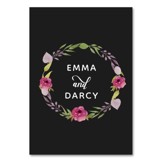 Rustige Waterverf Roze Floral Wedding Kaart (Achterkant)