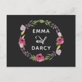 Rustige Waterverf Roze Floral Wedding Uitnodiging Briefkaart (Voorkant)