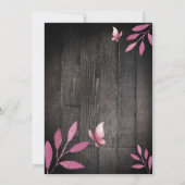 Rustige waterverf roze vlinder babydouche kaart (Achterkant)