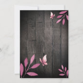 Rustige waterverf roze vlinder babydouche kaart (Achterkant)